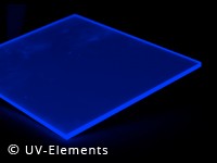 Fluoreszierende Acrylglasplatte 21x29cm 3mm - blau